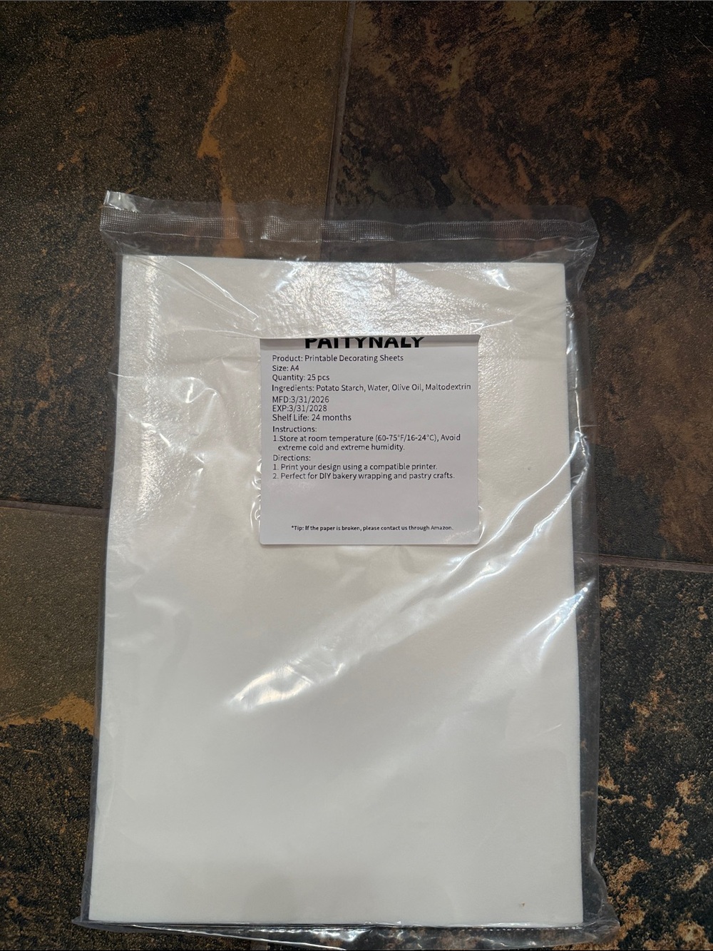 White Printable Decorating Sheets for Cake & Pastry, A4, 25 Count, New, Sealed